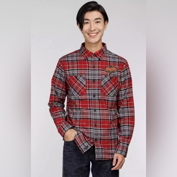 NWOT Men’s Harley Davidson 120th Anniversary Flannel Plaid Shirt - Picture 7 of 7